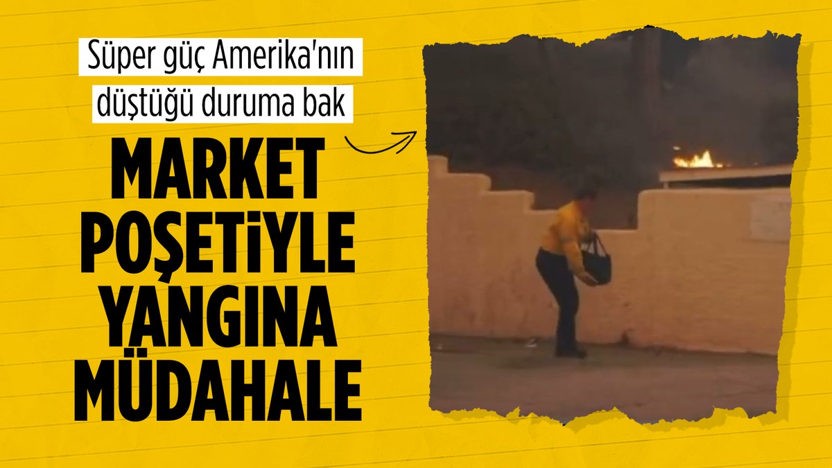 Los Angeles itfaiyesinden market poşetiyle müdahale
