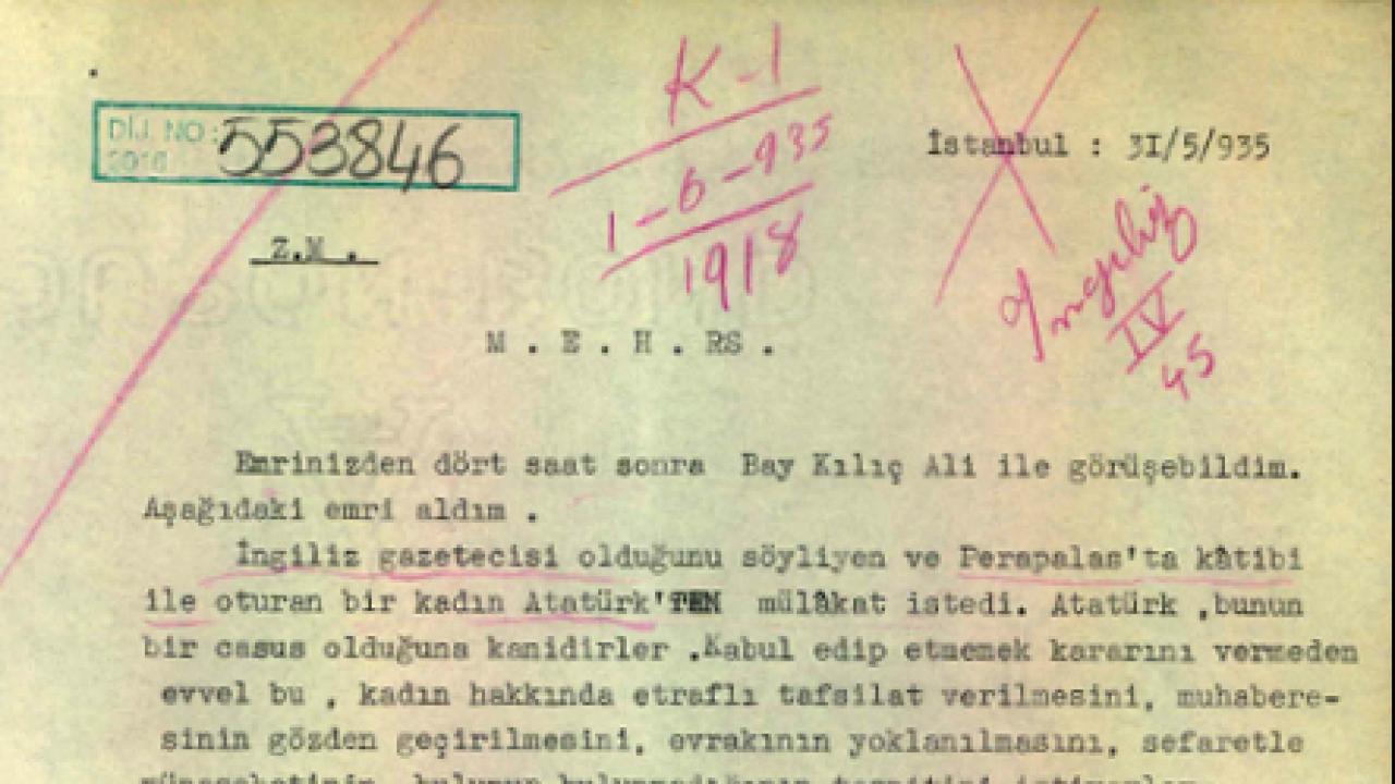 MİT, 90 yıllık istihbarat belgesini gün yüzüne çıkardı